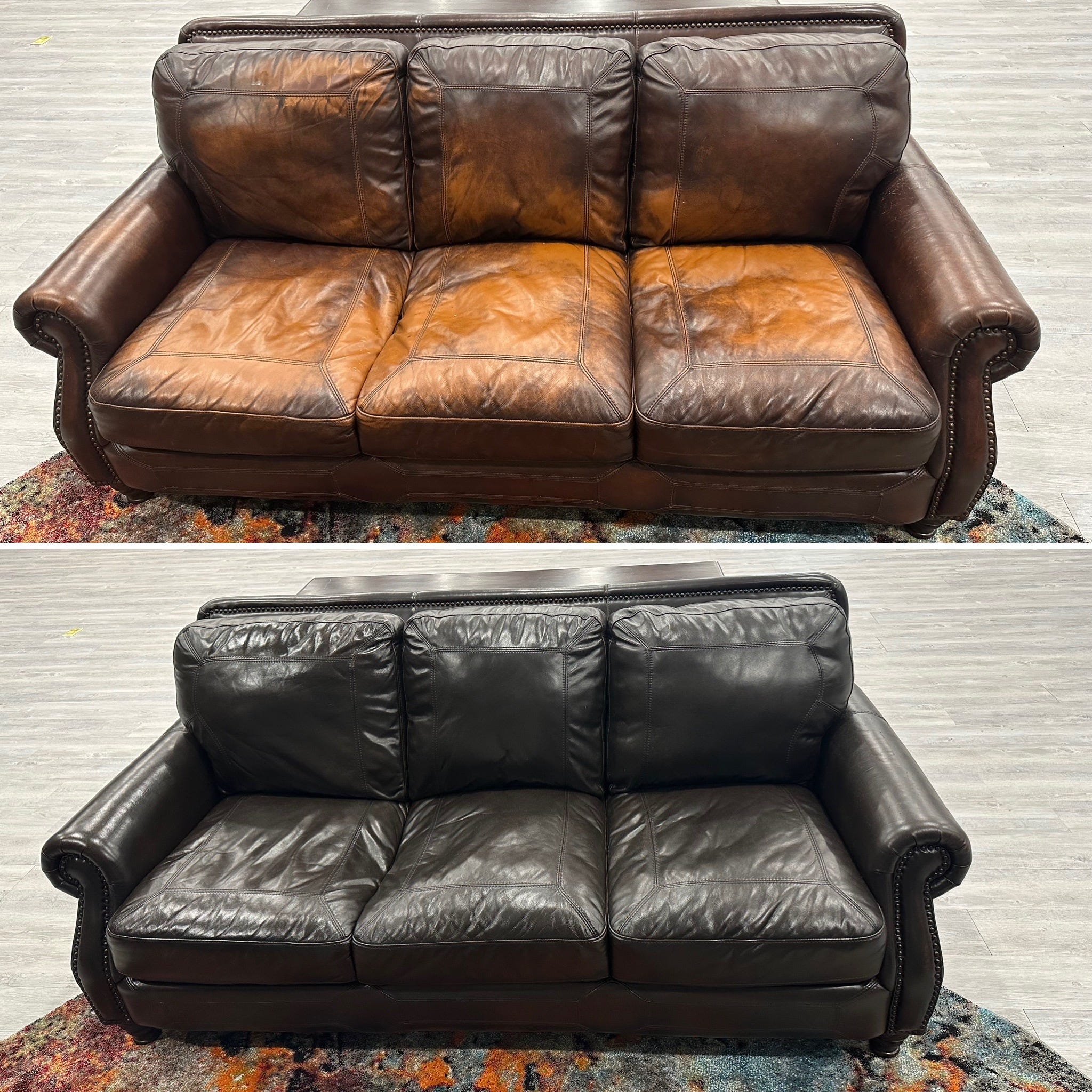 Using ALL-IN-ONE Stain to Change color of Faded leather.