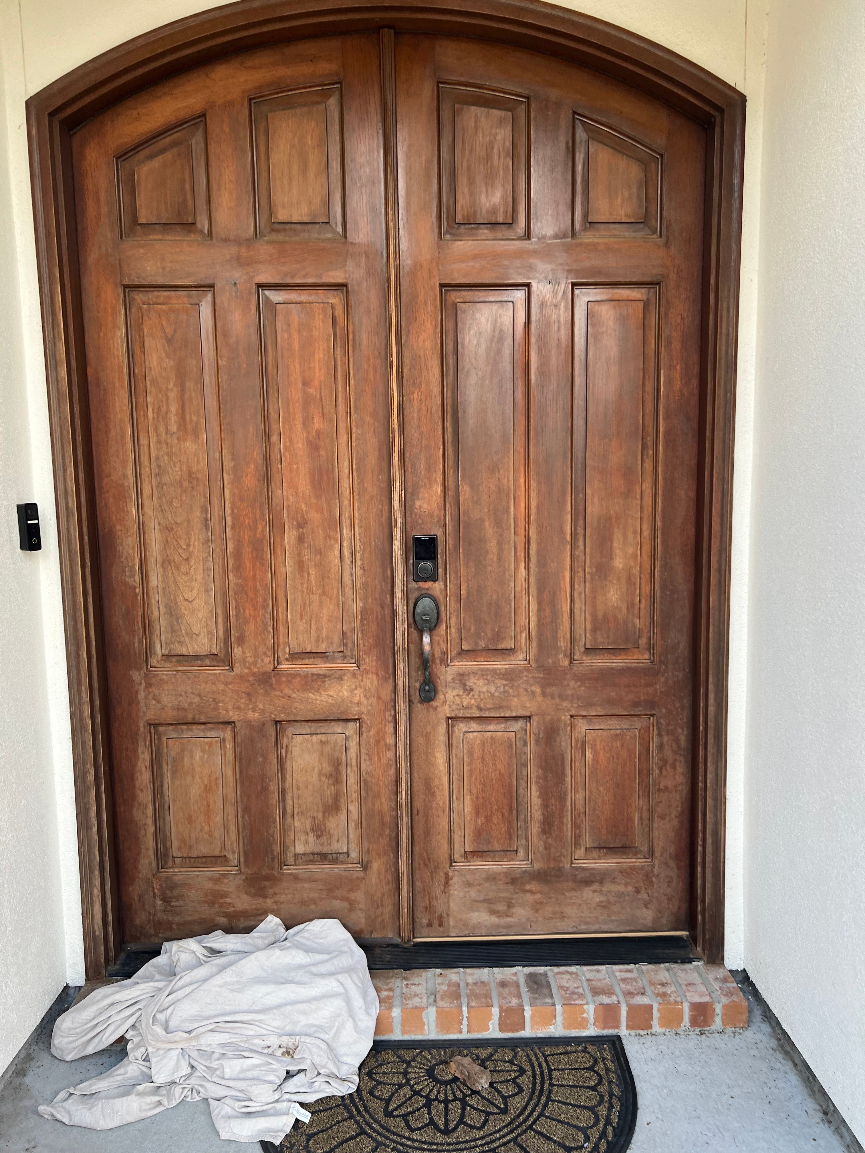 Cherry Door Stained With American Walnut Stain Wood - Doors by Decora